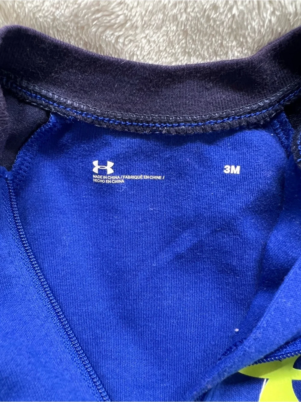 Baby Under Armour Royal Blue & Navy Footed One-Piece Romper
